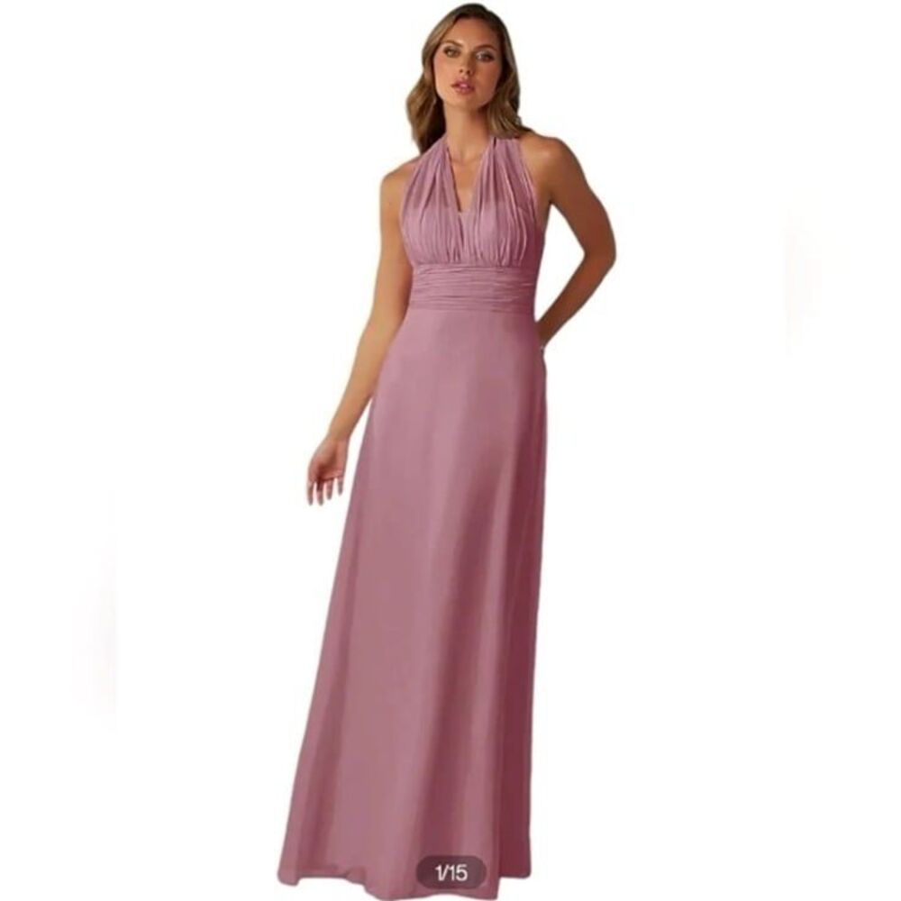 NWT Azazie Fifi Convertible A Line Chiffon Bridesmaid Dress Vintage Mauve